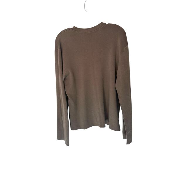 J. Jill Brown Basic Long Sleeve Casual V-Neck Mock Neck Knit Sweater Size XL - Picture 9 of 12